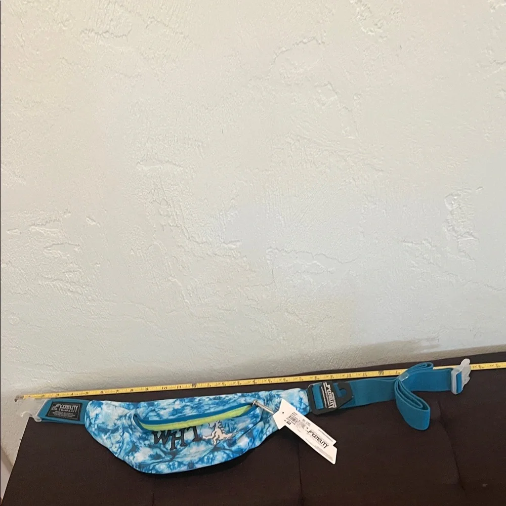 ( 0316) Unisex Blue Tie-Dye Fanny Pack W/ WHT Horse Art - Picture 10 of 16